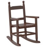 Vidaxl chaise  bascule enfants marron bois de peuplier massif