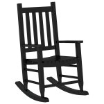 Vidaxl chaise  bascule enfants noir bois de peuplier massif