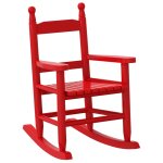 Vidaxl chaise  bascule enfants rouge bois de peuplier massif