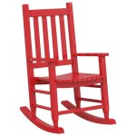Vidaxl chaise  bascule enfants rouge bois de peuplier massif