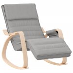 Vidaxl chaise  bascule gris clair tissu