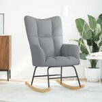 Vidaxl chaise � bascule gris clair tissu