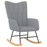 Vidaxl chaise  bascule gris clair tissu