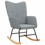 Vidaxl chaise � bascule gris clair tissu
