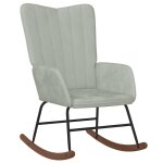 Vidaxl chaise  bascule gris clair velours