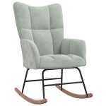 Vidaxl chaise  bascule gris clair velours