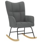 Vidaxl chaise � bascule gris fonc� tissu