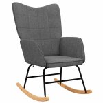 Vidaxl chaise  bascule gris fonc tissu