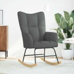 Vidaxl chaise  bascule gris fonc tissu