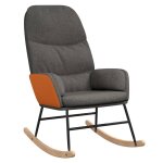 Vidaxl chaise  bascule gris fonc tissu