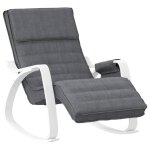 Vidaxl chaise  bascule gris fonc tissu