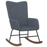 Vidaxl chaise  bascule gris fonc velours