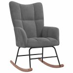 Vidaxl chaise � bascule gris fonc� velours