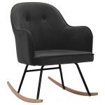 Vidaxl chaise  bascule gris fonc velours