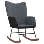 Vidaxl chaise  bascule gris fonc velours et pvc