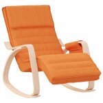 Vidaxl chaise  bascule jaune fonc tissu