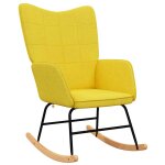 Vidaxl chaise � bascule jaune moutarde tissu