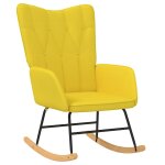 Vidaxl chaise à bascule jaune moutarde tissu Vidaxl chaise à bascule jaune moutarde tissu