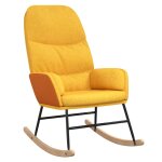 Vidaxl chaise � bascule jaune moutarde tissu