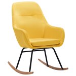 Vidaxl chaise � bascule jaune moutarde tissu
