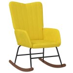 Vidaxl chaise  bascule jaune moutarde velours