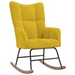 Vidaxl chaise � bascule jaune moutarde velours