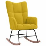 Vidaxl chaise  bascule jaune moutarde velours
