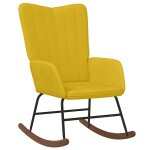 Vidaxl chaise  bascule jaune moutarde velours