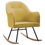 Vidaxl chaise  bascule jaune moutarde velours