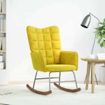 Vidaxl chaise  bascule jaune velours