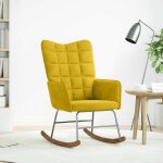 Vidaxl chaise � bascule jaune velours