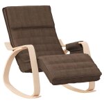 Vidaxl chaise  bascule marron fonc tissu