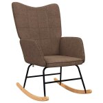 Vidaxl chaise  bascule marron tissu