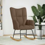 Vidaxl chaise  bascule marron tissu