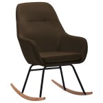 Vidaxl chaise  bascule marron tissu