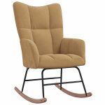 Vidaxl chaise  bascule marron velours