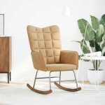 Vidaxl chaise  bascule marron velours