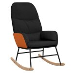Vidaxl chaise � bascule noir tissu
