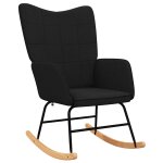 Vidaxl chaise � bascule noir tissu