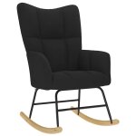 Vidaxl chaise � bascule noir tissu