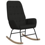 Vidaxl chaise  bascule noir tissu