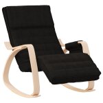 Vidaxl chaise  bascule noir tissu