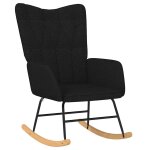 Vidaxl chaise � bascule noir tissu