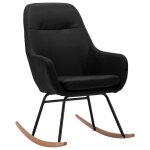 Vidaxl chaise  bascule noir tissu