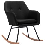 Vidaxl chaise  bascule noir tissu