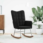 Vidaxl chaise � bascule noir velours