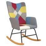 Vidaxl chaise  bascule patchwork tissu