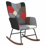 Vidaxl chaise � bascule patchwork tissu