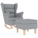 Vidaxl chaise  bascule avec repose - pied gris clair tissu