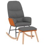 Vidaxl chaise � bascule avec repose - pied gris clair tissu